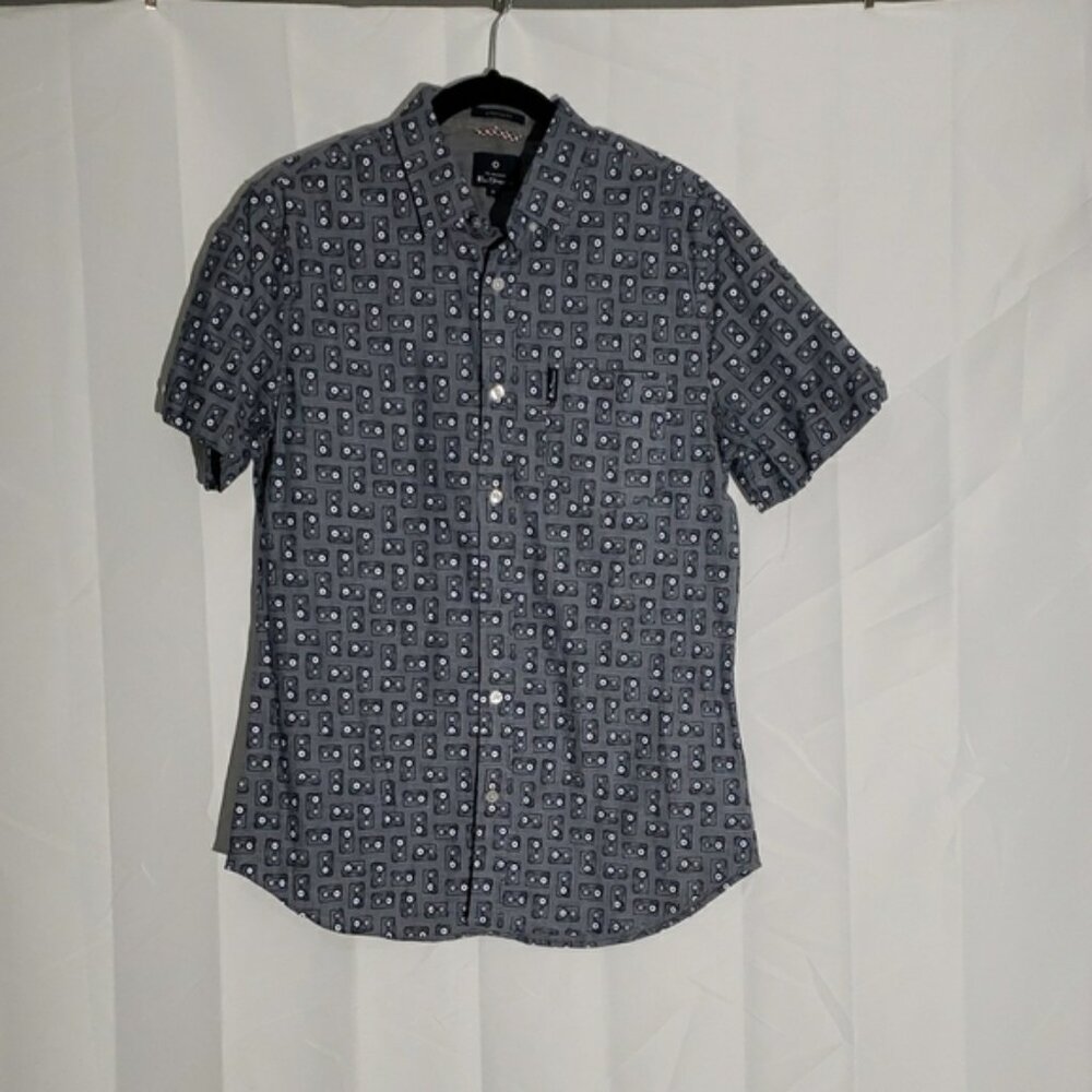 Ben Sherman Men's Cassette Tape Patterned Shirt Size Medium Cotton
